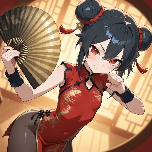 扇子で戦うタイプの中華娘