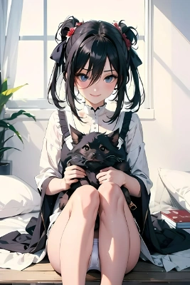 猫と一緒