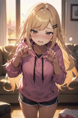 まだわたわたしてるパーカーギャル娘さん