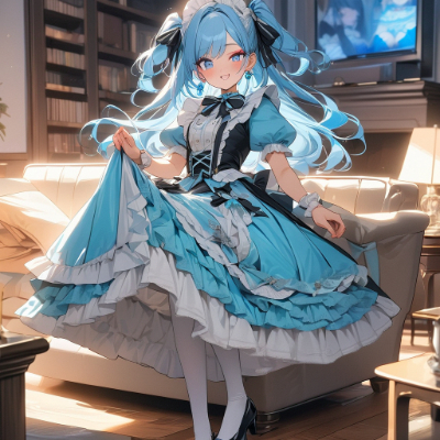夜の素敵な青髪さん