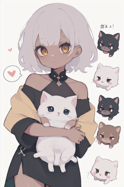 銀髪少女と猫たちの優しい絆