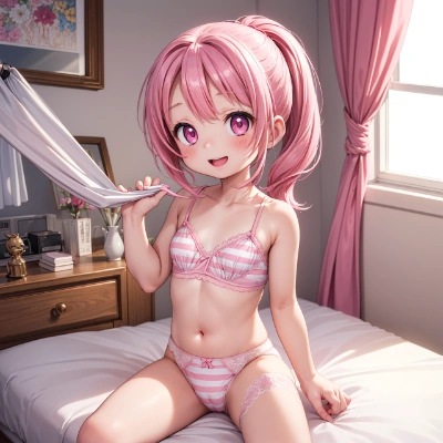 ピンク髪な娘の下着
