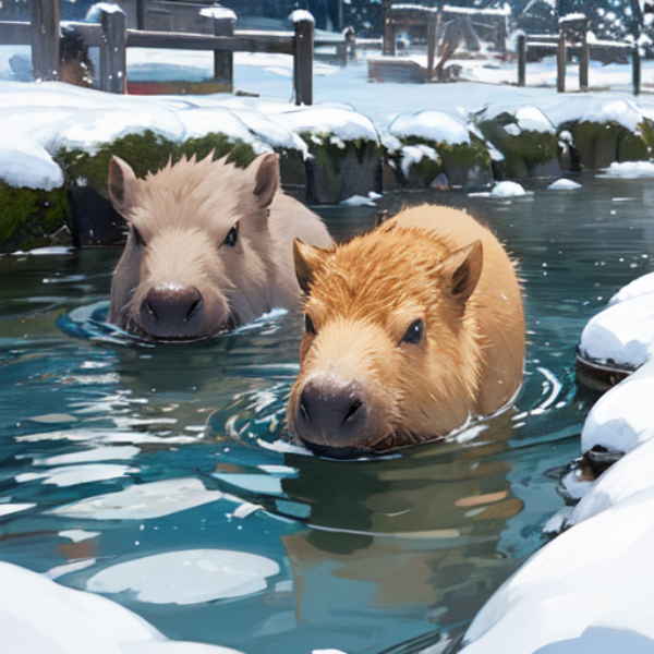 雪と温泉