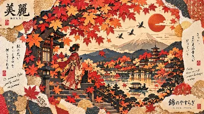 紅葉の古都で猫と見つめる絶景