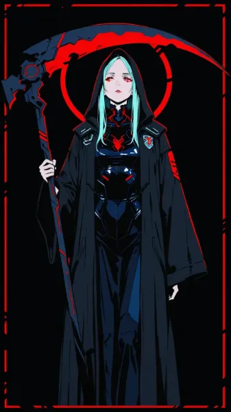 サイバーパンクな女性死神