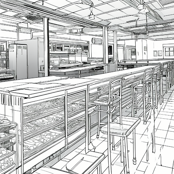 塗り絵_09 カフェテリア