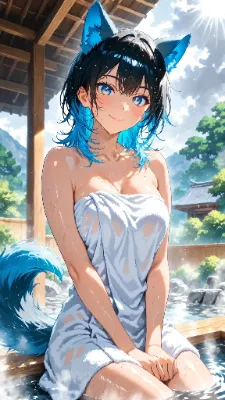 🐺 岩室温泉・黒湯の日 〜ウル子「黒くねぇぞ？」〜♨️