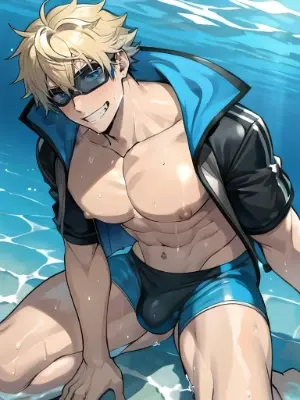 青色のダイバー