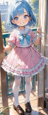 お昼の青髪さん