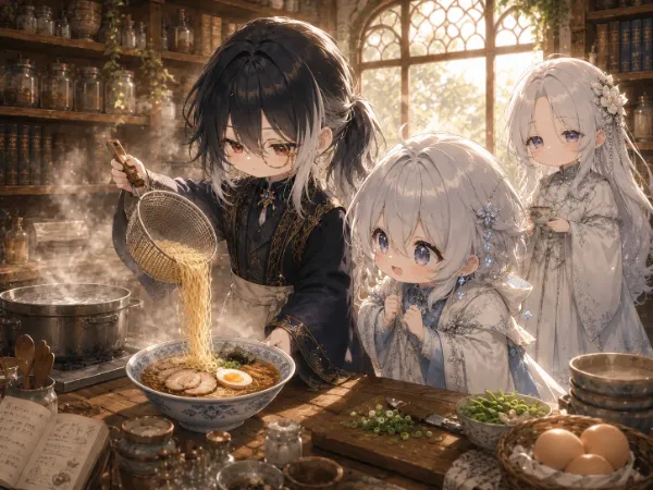 魔法の古書室でラーメン作り