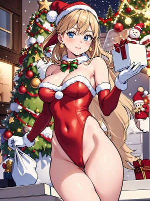 ハイレグレオタードサンタ少女