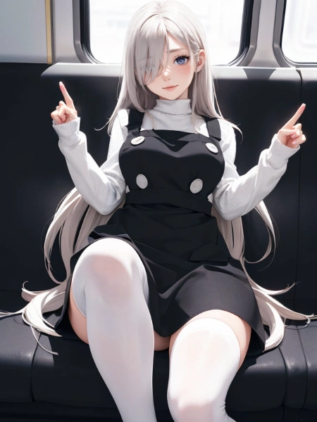 ジャンパースカートのお姉さん