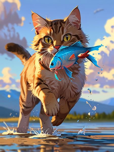 お魚くわえたドラ猫