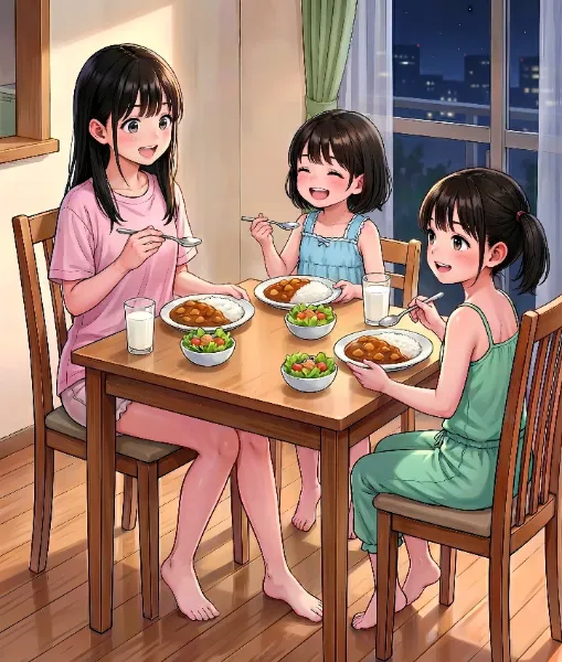 晩ご飯だよ！三姉妹（連作17/20）