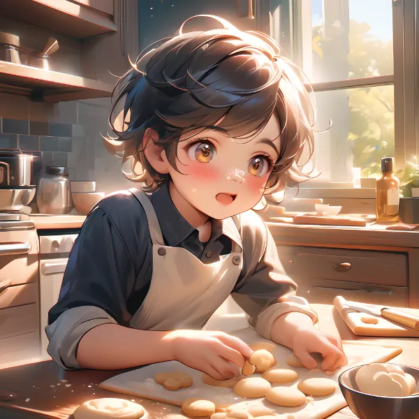 いとこのお姉ちゃんのため、クッキーのたねをこねる私