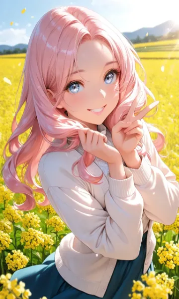 菜の花畑にて