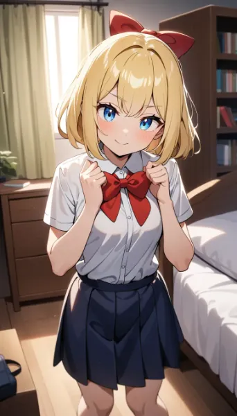 制服のリボンをキリッ！