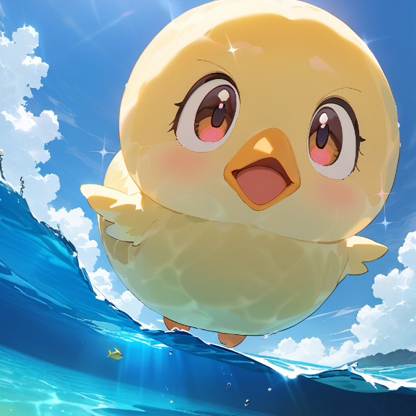 ひよこだって泳げるぴよー🐤