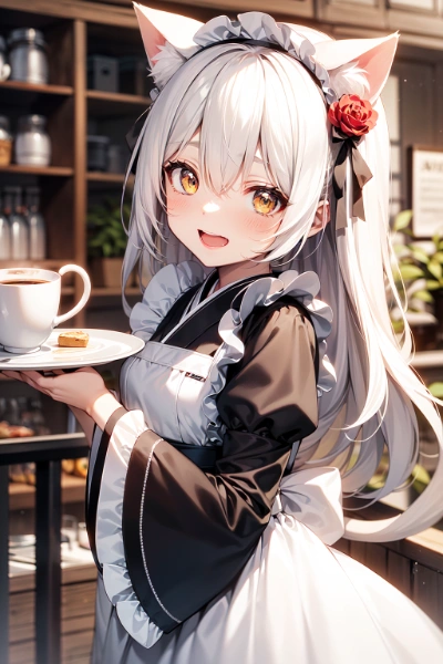 白猫ちゃん和装メイド喫茶