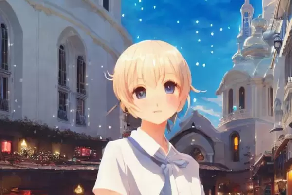 A kawaii girl in downtown