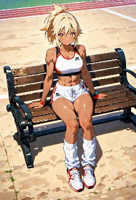 金髪ポニーテール