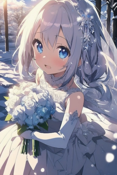 雪の中のウエディング