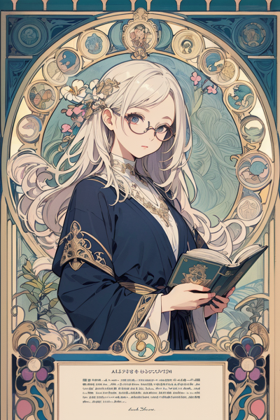 本を持つ少女の肖像