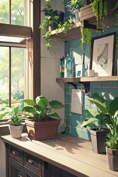 部屋の隅の観葉植物🪴