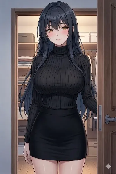 クローゼットから現れる黒髪の誘惑