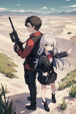 砂漠の少年少女