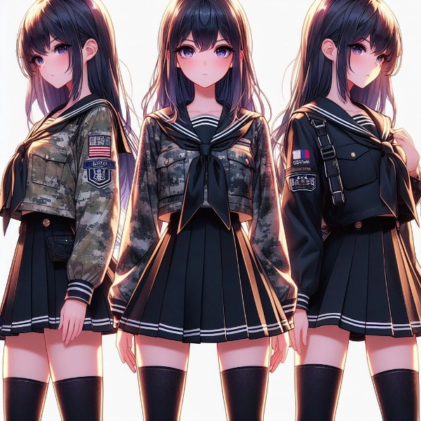 私立ミリオタ学園「コンバットなイメージの制服」