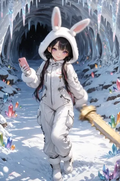 雪うさぎのダンス動画