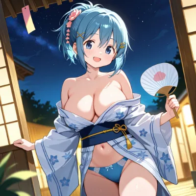 星降る夜に微笑む浴衣の少女