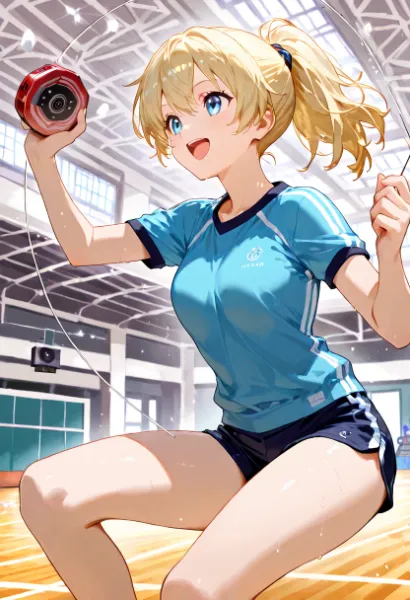 体育館の元気娘