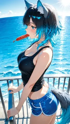 🐺🌭 灯台「海見ながら食うと、なんかうめぇな。」