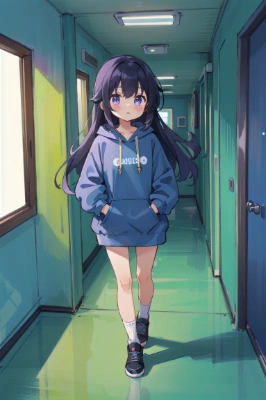 パーカー少女