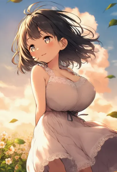 風薫る花畑の微笑み