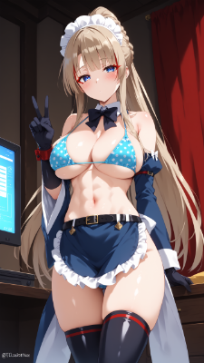 腹筋バキバキタイプのライトブラウンさん
