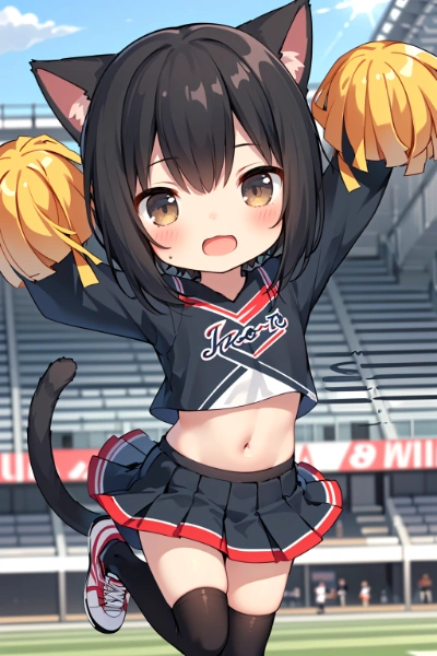 炎天下の応援はキツイにゃ＞＜