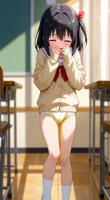 教室でお漏らし女子