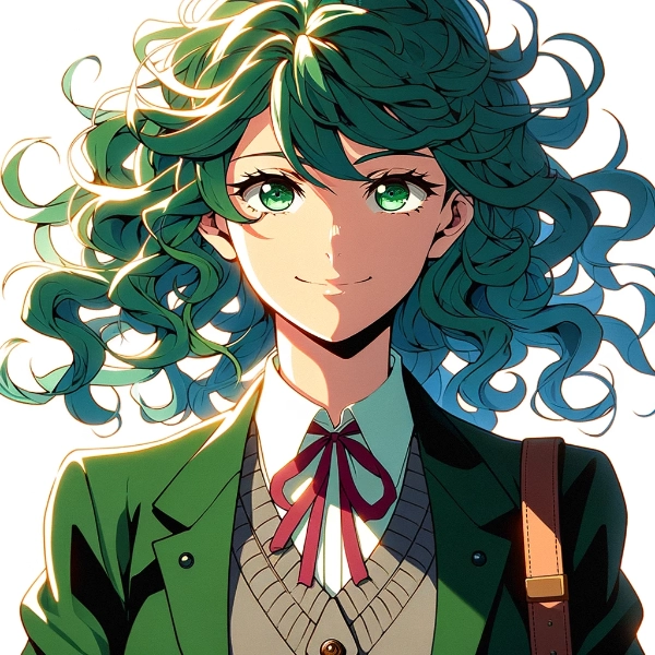 緑髪の学生1