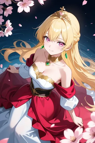 夜桜や　月の紋章　私の中に　　　姫花