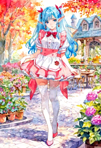 紅葉の粒が、静けさの層に舞い降りる