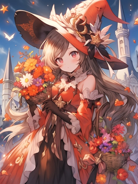 No.481 投稿作品4MIX 火の魔法少女✕花の王国✕ハロウィン✕天空のヴァルキリー