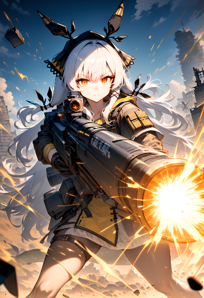 バズーカを撃つアークナイツのウィーディ！