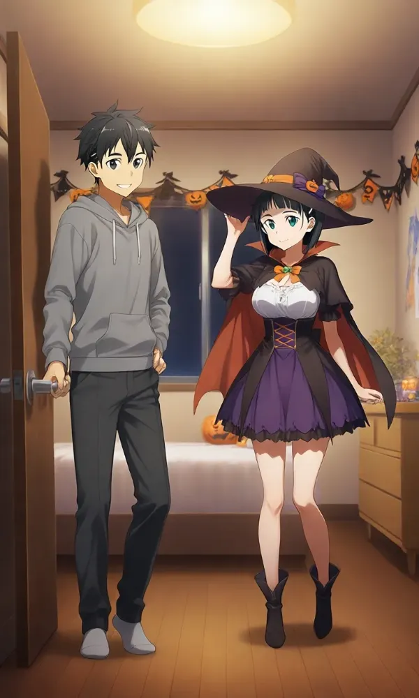 ハロウィン魔女の部屋訪問