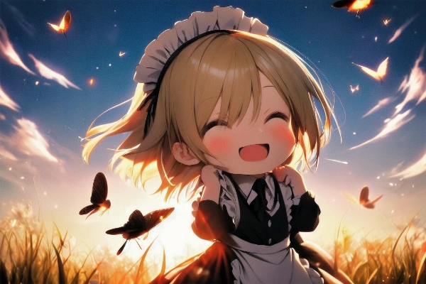 黄昏と蝶とメイドちゃん③