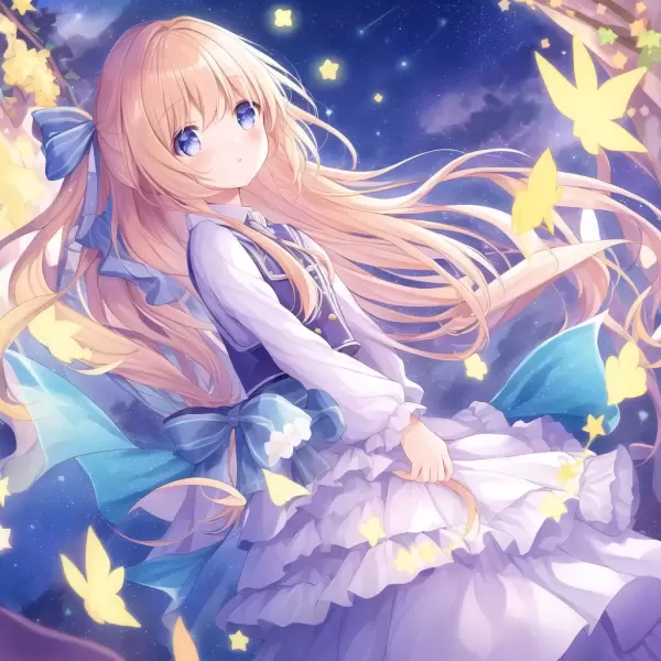 星空に現れる妖精