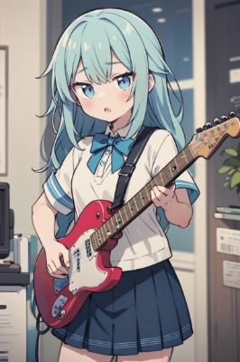 komatta kawaii guitar girl