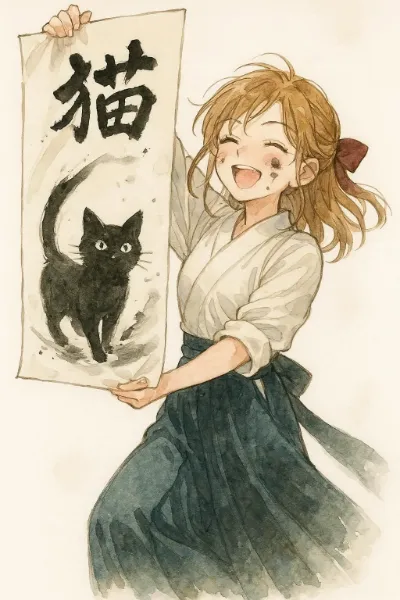 書道部員「先生できました！！」